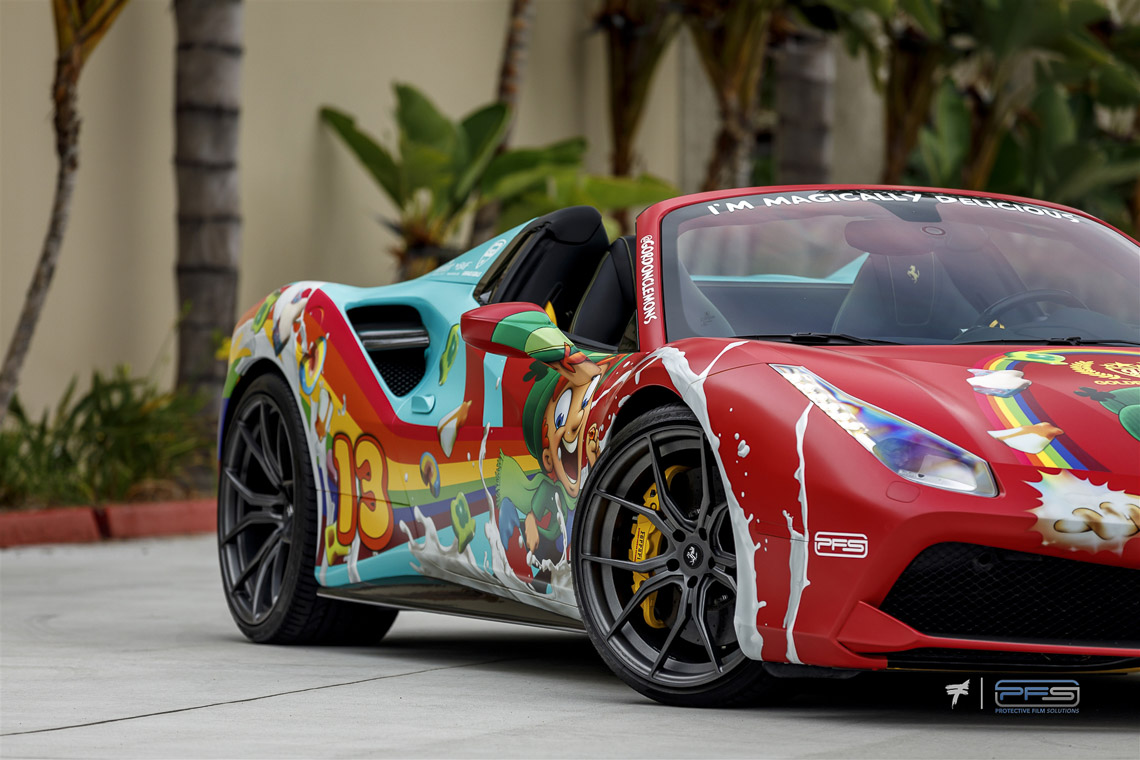 Lucky Charms Ferrari 488 Spider GRX Wrap - Protective Film Solutions