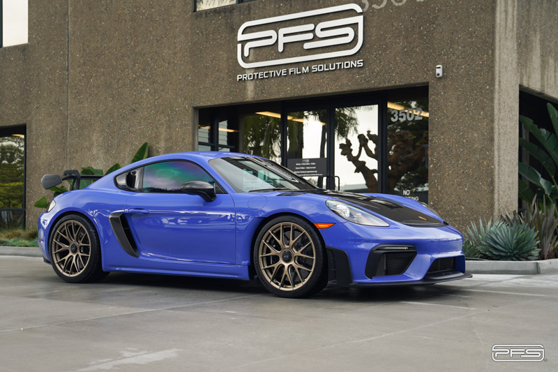 Porsche Cayman GT4 RS In Front of PFS Orange County