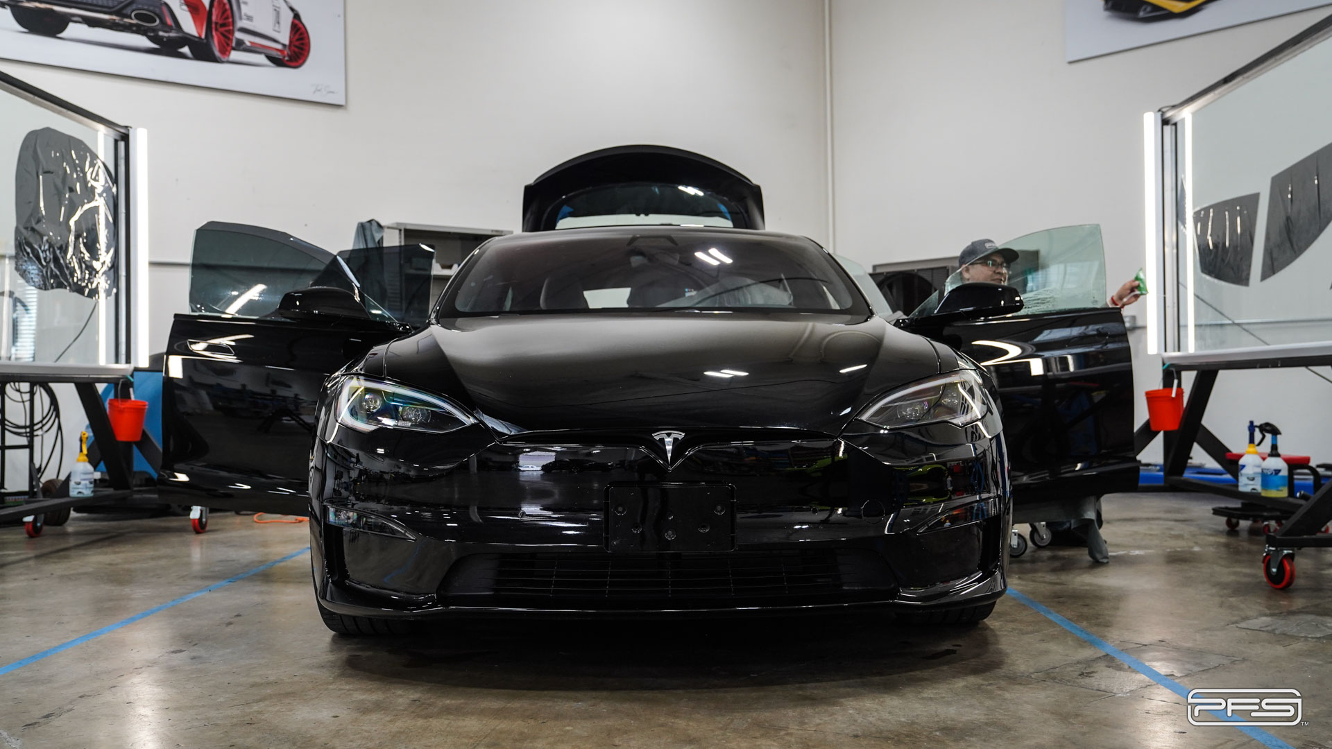 Tesla Window Tint Santa Ana California by PFS in Orange County